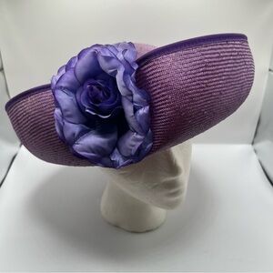 Chic Purple Women's Hat with Floral Detail